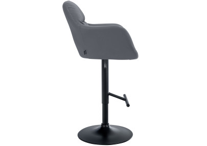 Taburete de bar Natoma en polipiel Gris,Metal negro mate