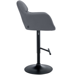 Taburete de bar Natoma en polipiel Gris,Metal negro mate