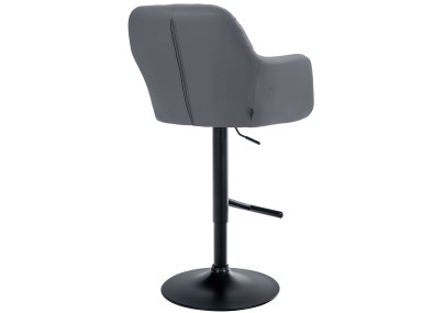 Taburete de bar Natoma en polipiel Gris,Metal negro mate