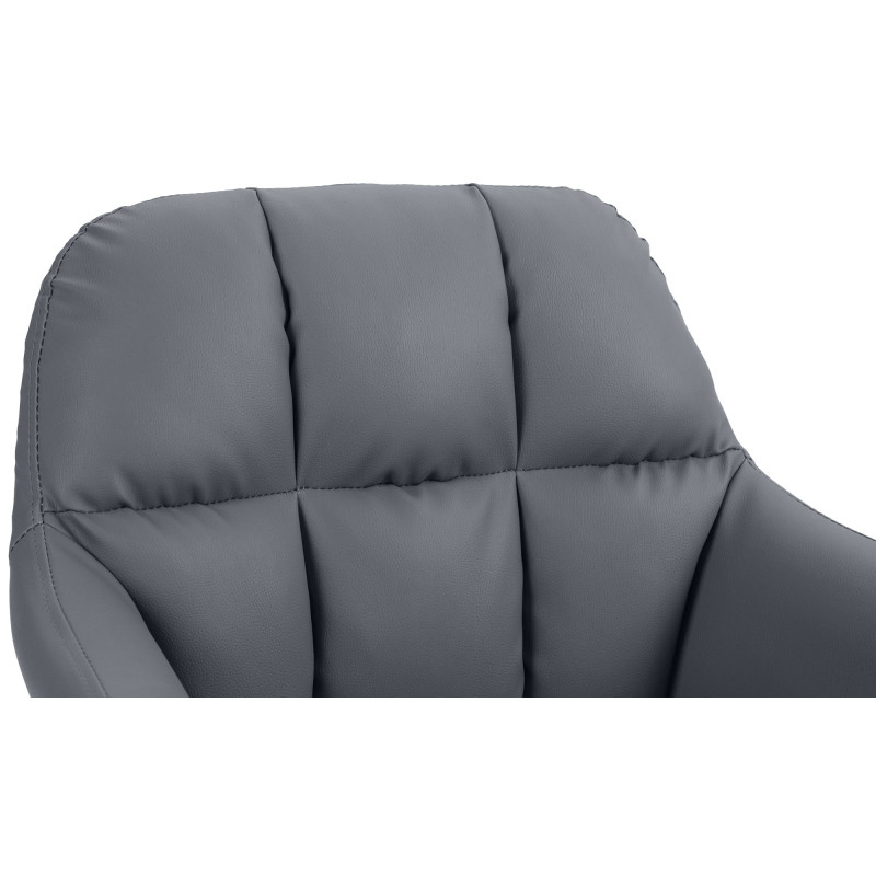 Taburete de bar Natoma en polipiel Gris,Metal negro mate