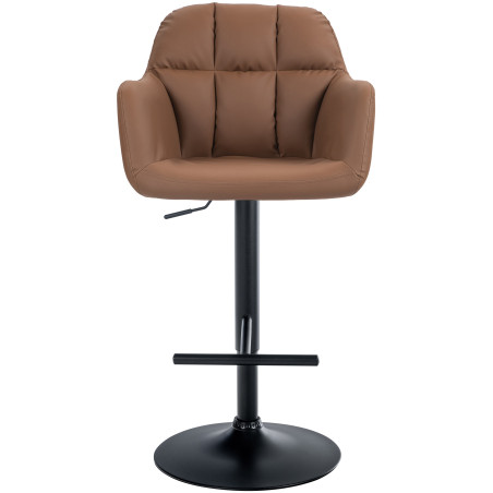 Tabouret de bar Natoma, similicuir, noir/marron clair