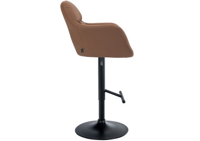 Taburete de bar Natoma en polipiel Marrón claro,Metal negro mate