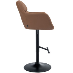 Tabouret de bar Natoma, similicuir, noir brun clair