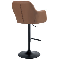 Tabouret de bar Natoma, similicuir, noir/marron clair
