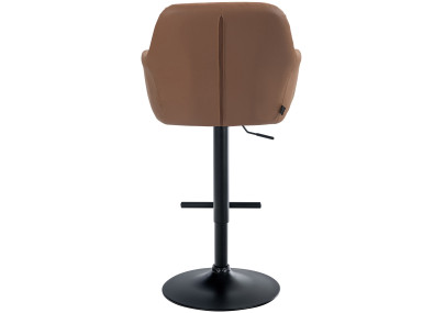 Tabouret de bar Natoma, similicuir, noir/marron clair