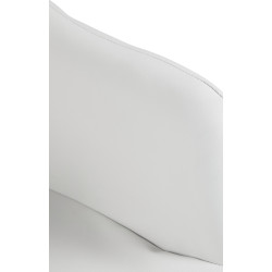 Taburete de bar Natoma en polipiel Blanco,Metal cromado