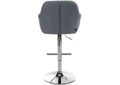 Taburete de bar Natoma en polipiel Gris,Metal cromado