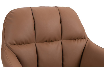 Tabouret de bar Natoma, similicuir, chromé, marron clair