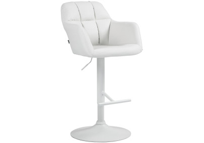 Tabouret de bar Natoma, blanc, simili cuir