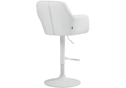 Tabouret de bar Natoma, similicuir, blanc