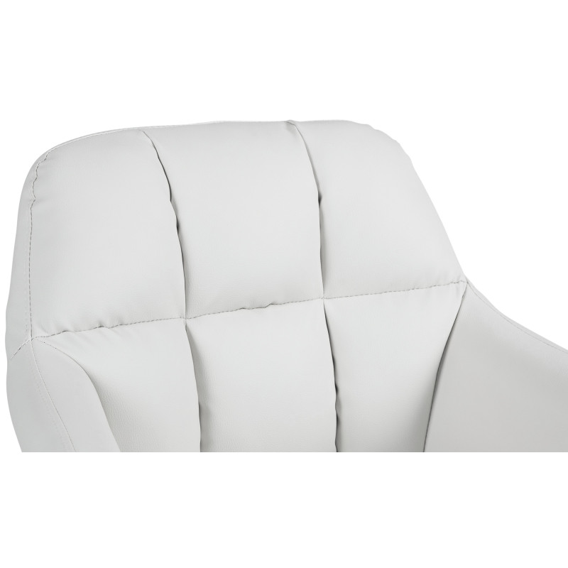 Tabouret de bar Natoma, similicuir, blanc