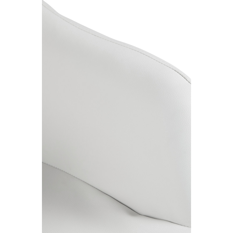 Tabouret de bar Natoma, similicuir, blanc blanc
