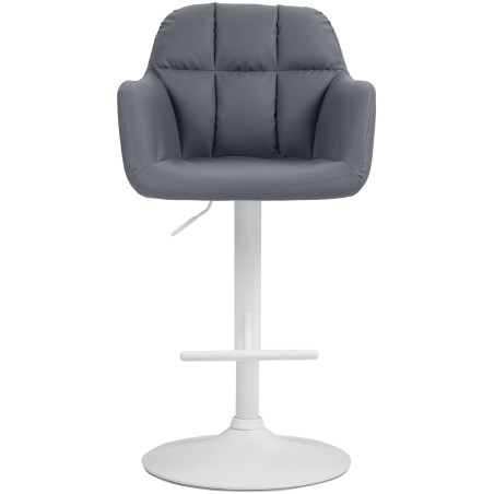 Tabouret de bar Natoma en similicuir blanc et gris