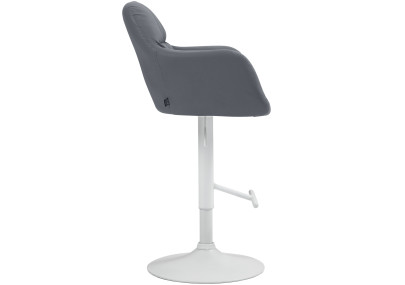 Tabouret de bar Natoma simili cuir blanc gris