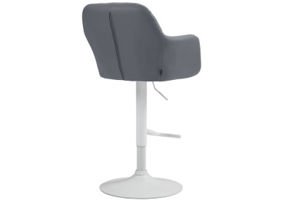 Tabouret de bar Natoma en similicuir blanc et gris