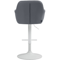 Tabouret de bar Natoma en similicuir blanc et gris