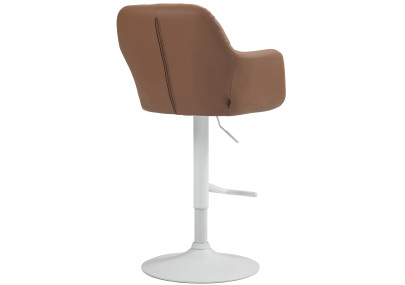 Tabouret de bar Natoma simili cuir blanc marron clair