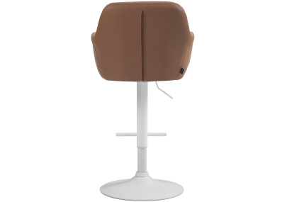Tabouret de bar Natoma, similicuir, blanc/marron clair