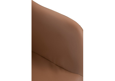 Tabouret de bar Natoma, similicuir, blanc/marron clair