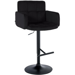 Tabouret de bar en velours noir, Los Angeles