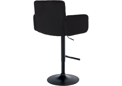 Tabouret de bar Los Angeles velours noir noir
