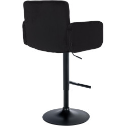 Tabouret de bar en velours noir, Los Angeles noir