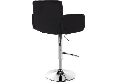 Tabouret de bar Los Angeles velours chrome noir