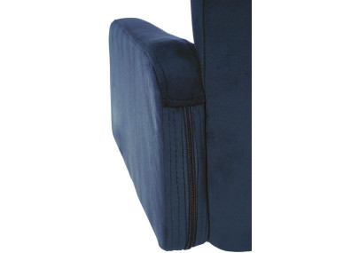 Tabouret de bar en velours Los Angeles, chromé, bleu