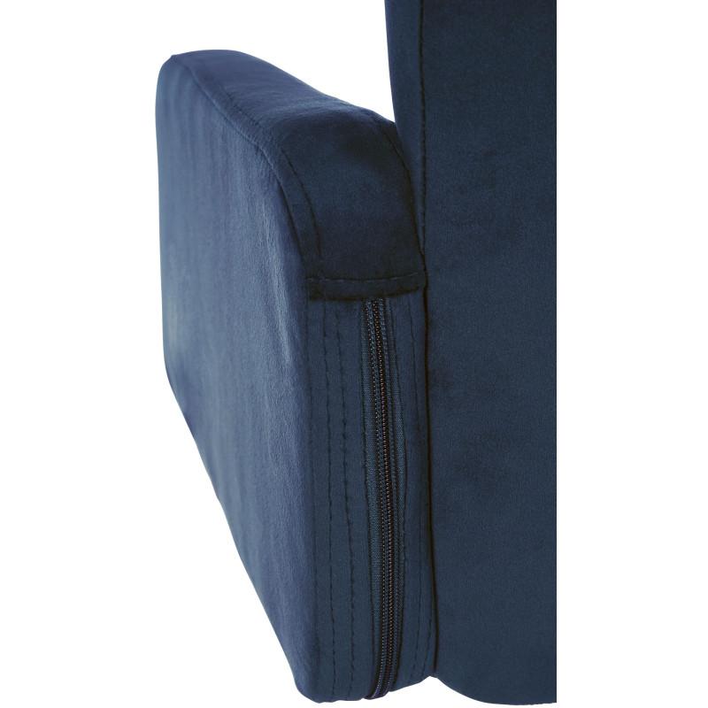 Tabouret de bar en velours Los Angeles, chromé, bleu