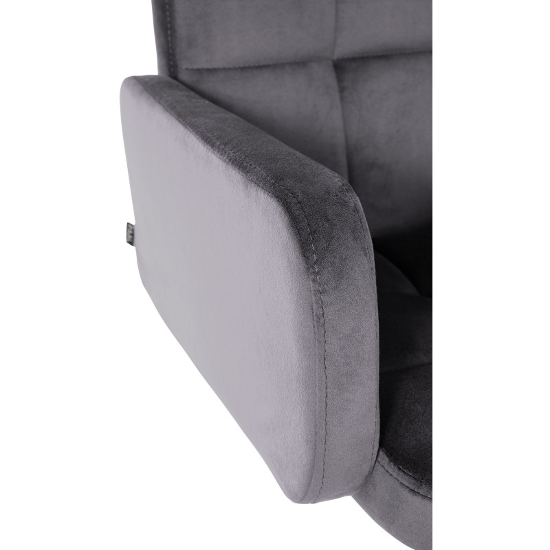 Tabouret de bar en velours noir, Los Angeles gris foncé