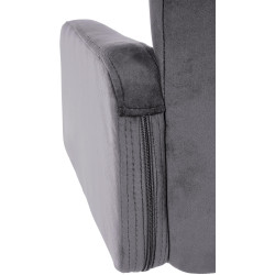 Tabouret de bar en velours blanc, Los Angeles gris foncé