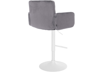 Tabouret de bar Los Angeles velours blanc gris foncé