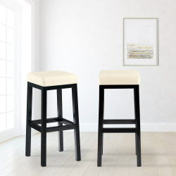 Tabouret de bar Taylor B85 en similicuir crème