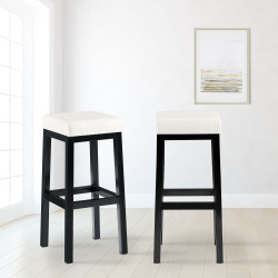 Tabouret de bar Taylor B85, similicuir, blanc