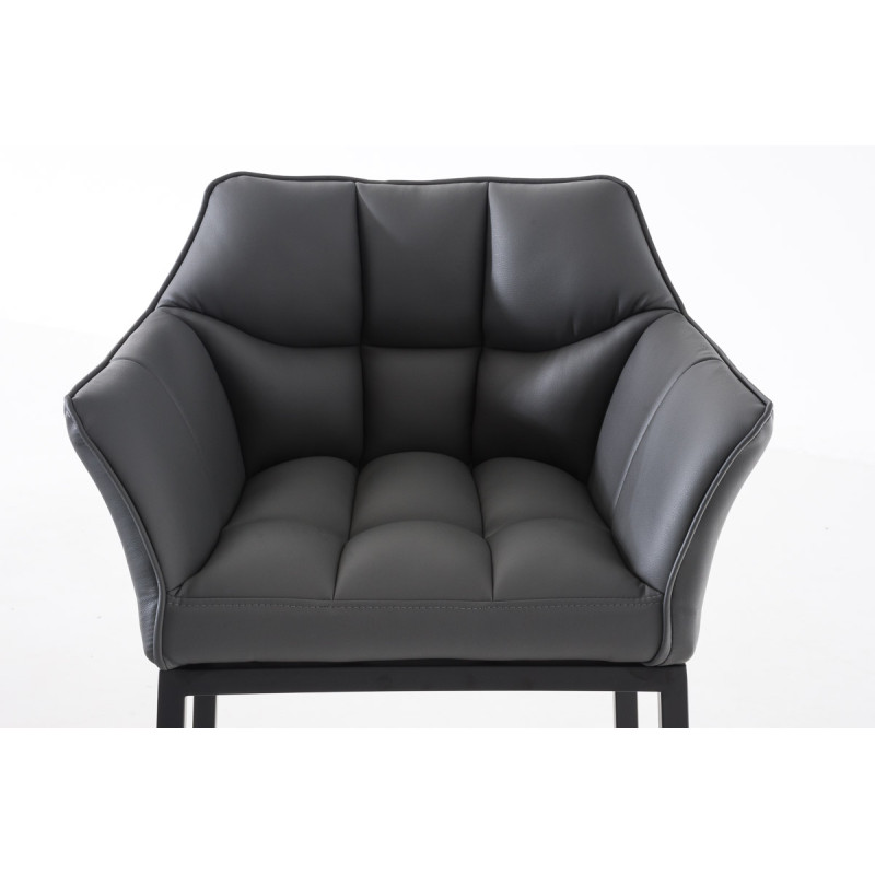 Tabouret de bar Damaso B avec piètement à 4 pieds gris