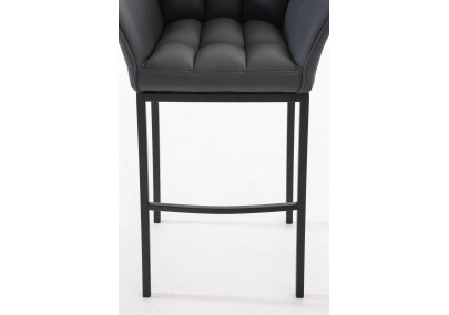 Tabouret de bar Damaso B à piètement 4 pieds, gris