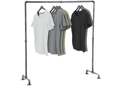 Perchero Jersey Estilo Industrial Plateado,150 cm