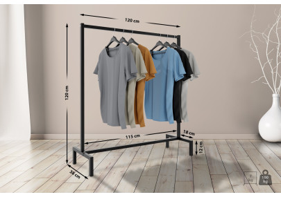 Portant ? v?tements Melva 120x38x120 noir