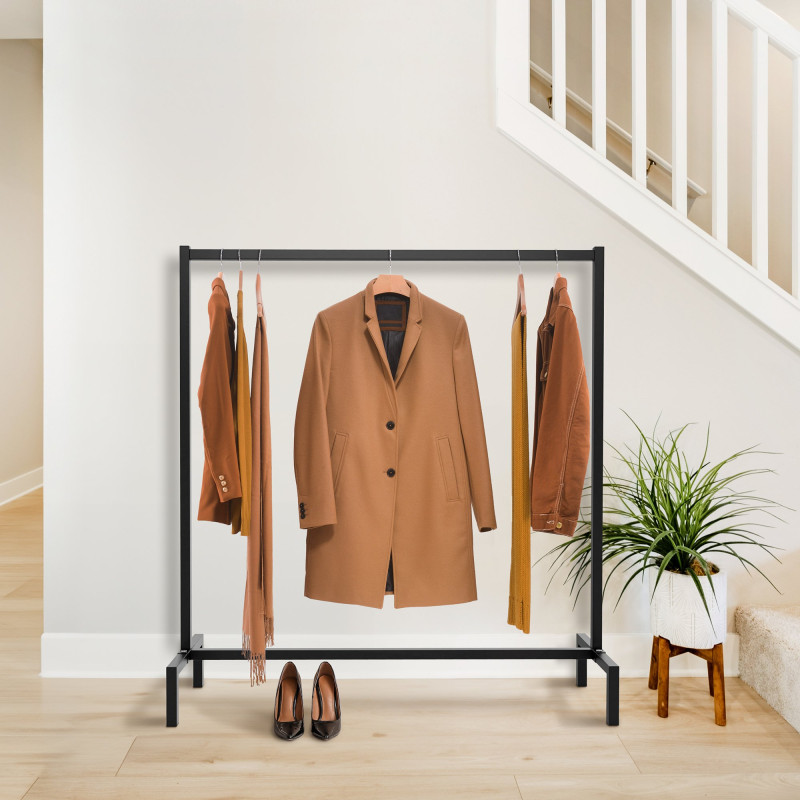 Perchero Melva en estilo industrial Negro,120x38x120