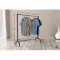 Portant ? v?tements Lara 120x38x120 noir