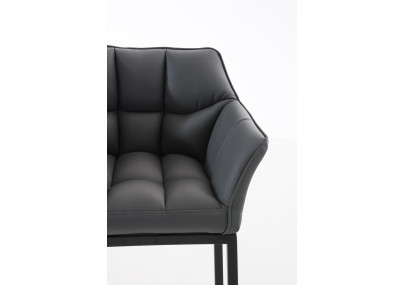 Tabouret de bar Damaso B à piètement 4 pieds, gris