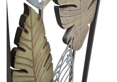Décoration murale feuilles métal – Modèle Foglie B – 30x99 cm – Feuillage moderne esprit loft