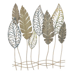 Décoration murale feuilles métal – Modèle Foglie C – 75x87 cm – Style industriel végétal