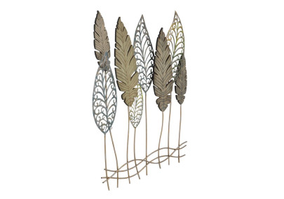 Décoration murale feuilles métal – Modèle Foglie C – 75x87 cm – Style industriel végétal