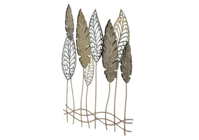 Décoration murale feuilles métal – Modèle Foglie C – 75x87 cm – Style industriel végétal