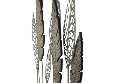 Décoration murale feuilles métal – Modèle Foglie C – 75x87 cm – Style industriel végétal