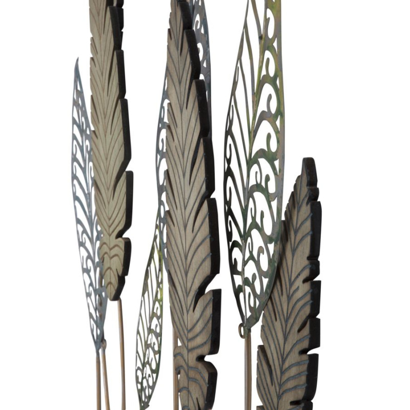 Décoration murale feuilles métal – Modèle Foglie C – 75x87 cm – Style industriel végétal