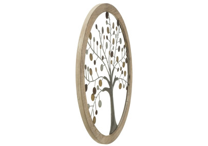 Panneau mural miroir Arbre de Vie – Ø61 cm – Style Glam chic et lumineux
