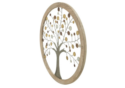 Panneau mural miroir Arbre de Vie – Ø61 cm – Style Glam chic et lumineux