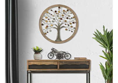 Panneau mural miroir Arbre de Vie – Ø61 cm – Style Glam chic et lumineux